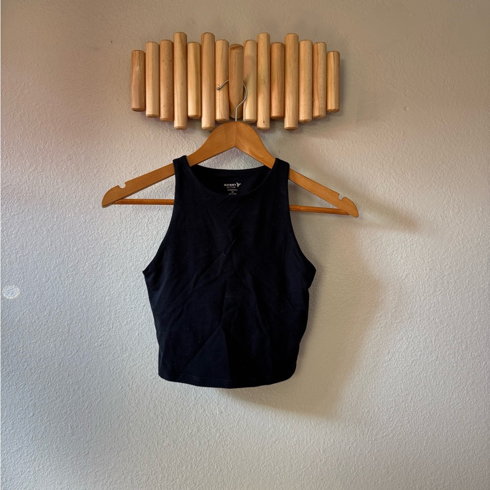Old Navy Black Crop Fitted Tank Top